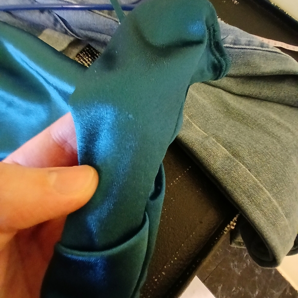 Elegant Teal Satin Dress - Picture 9 of 11